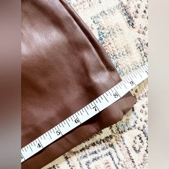 Revive revolve brown faux leather 909 High Street pants straight flare  fall - Picture 14 of 15